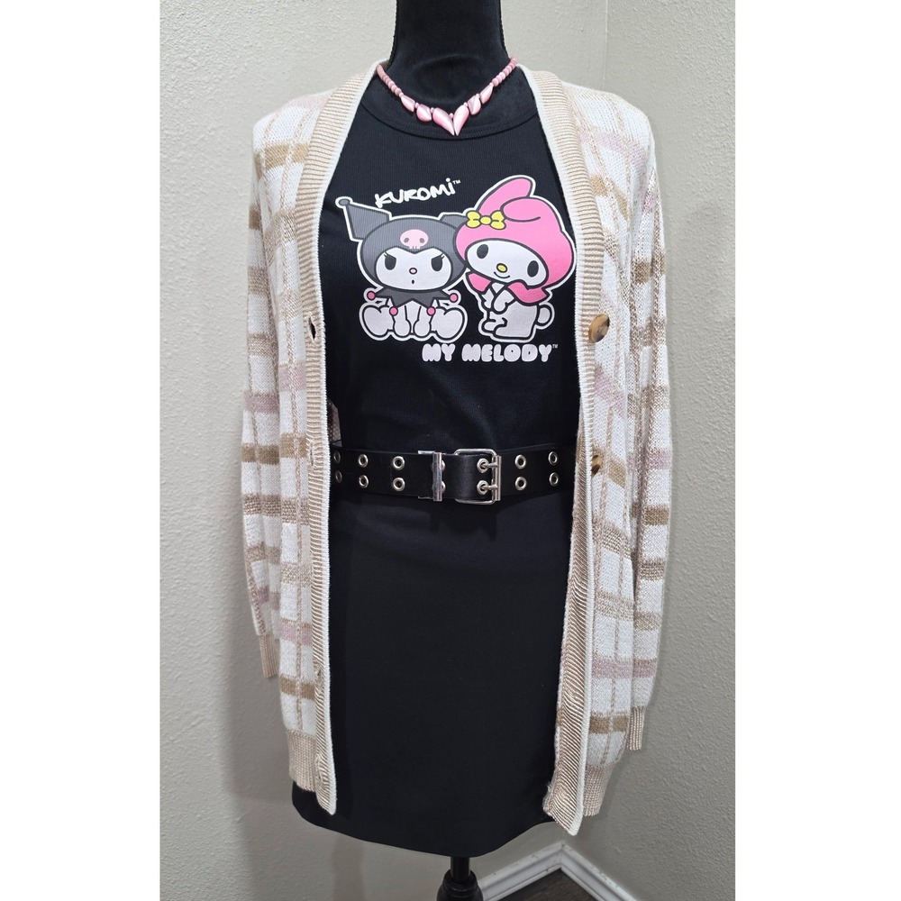 Sanrio Kuromi My Melody Black Ribbed Tank Top Large Hybrid Apparel